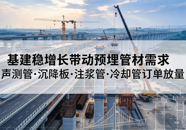 三沙基建稳增长带动预埋监测管材需求，声测管、沉降板、注浆管订单持续放量